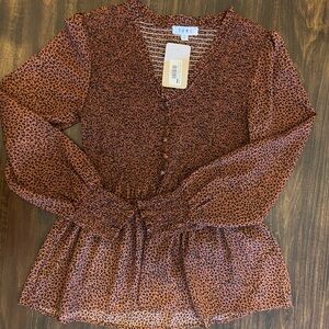 NWT THML animal print top